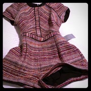 Beautiful Shorts Romper,  burgundy multi-colored
